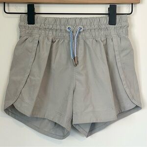 Kids Gray Active Shorts with Drawstring - Girls 7/8